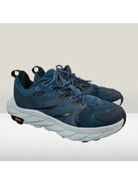 HOKA Women's Anacapa Low GORE-TEX GTX Waterproof Leather Hiker Blue Coral Shoes